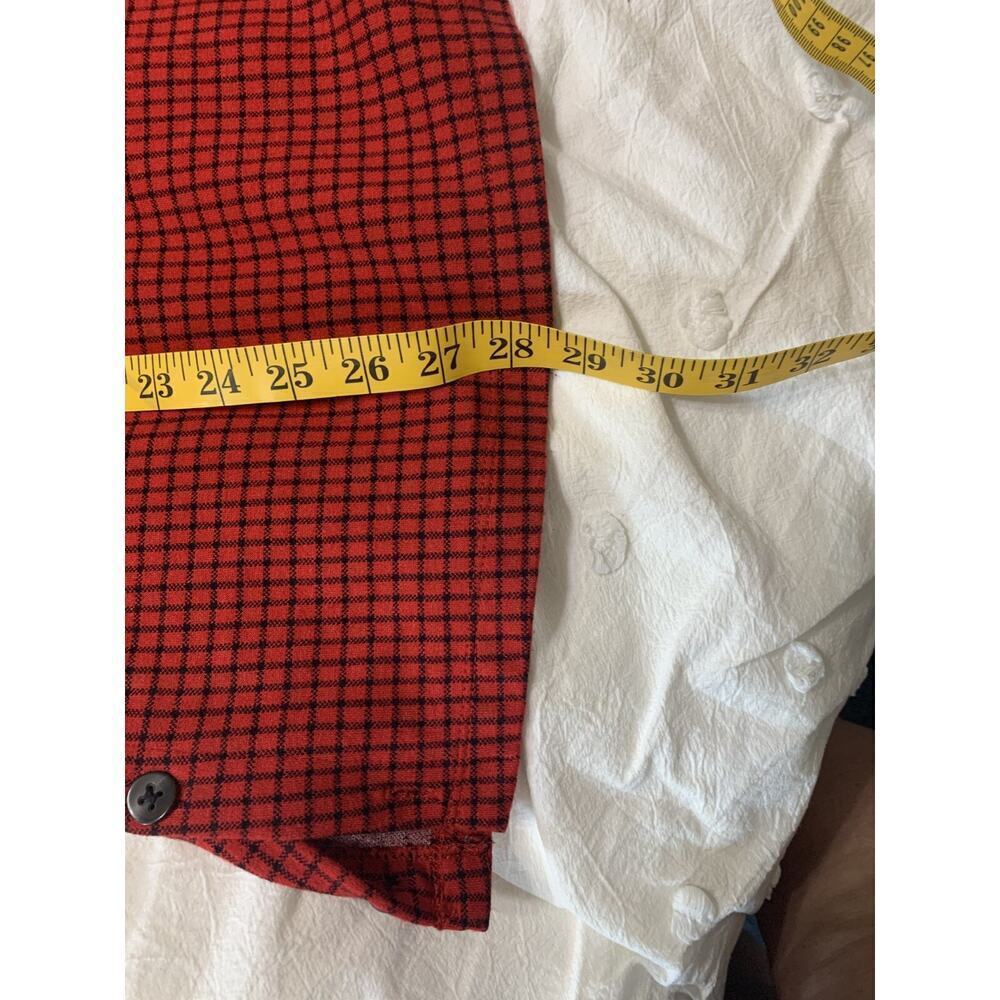 J Jill Ponte Red/Black Plaid Pull Over Tunic Top Size XL Lagenlook Artsy Holiday - Picture 3 of 9